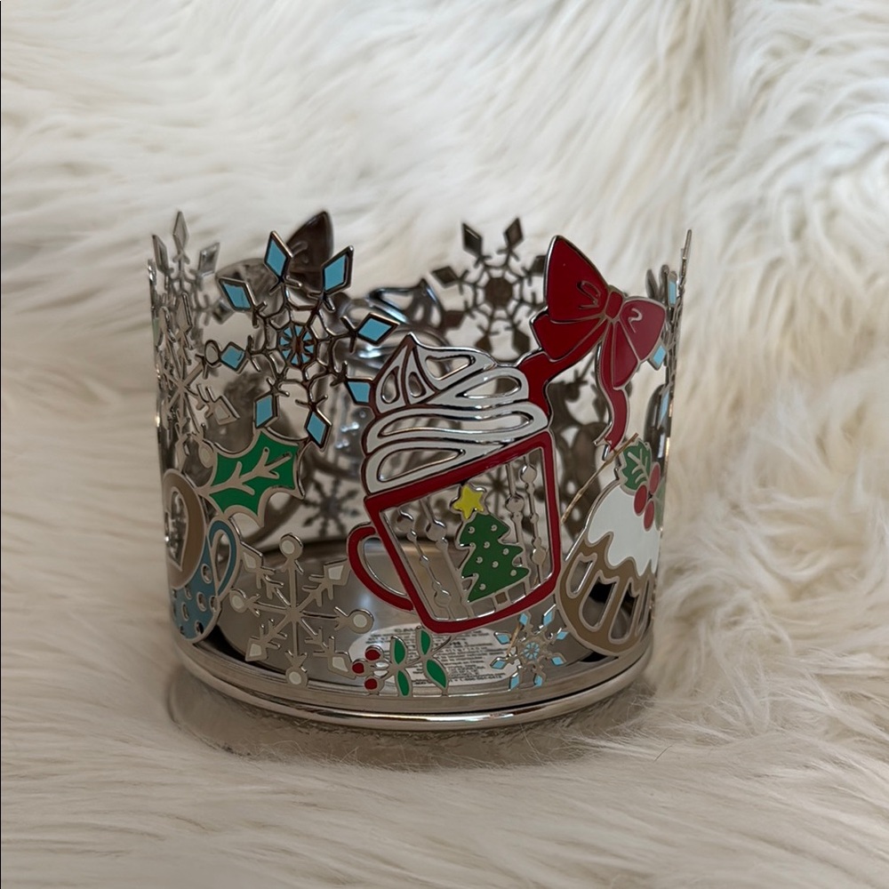 Bath and Body Works Silver Holiday Candle Holder